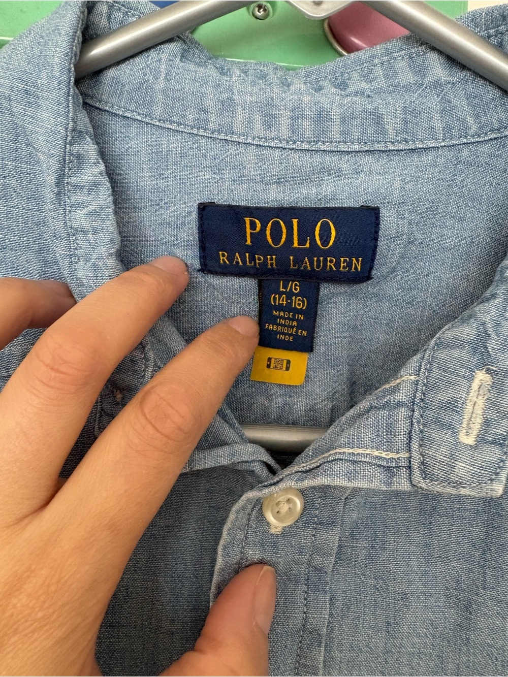 Polo by Ralph Lauren Light Blue Chambray Button-Down Shirt - big kid (14-16) - Picture 2 of 6